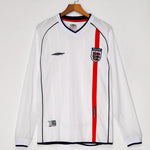2002 Maillot  Angleterre Domicile Retro Manches Longues