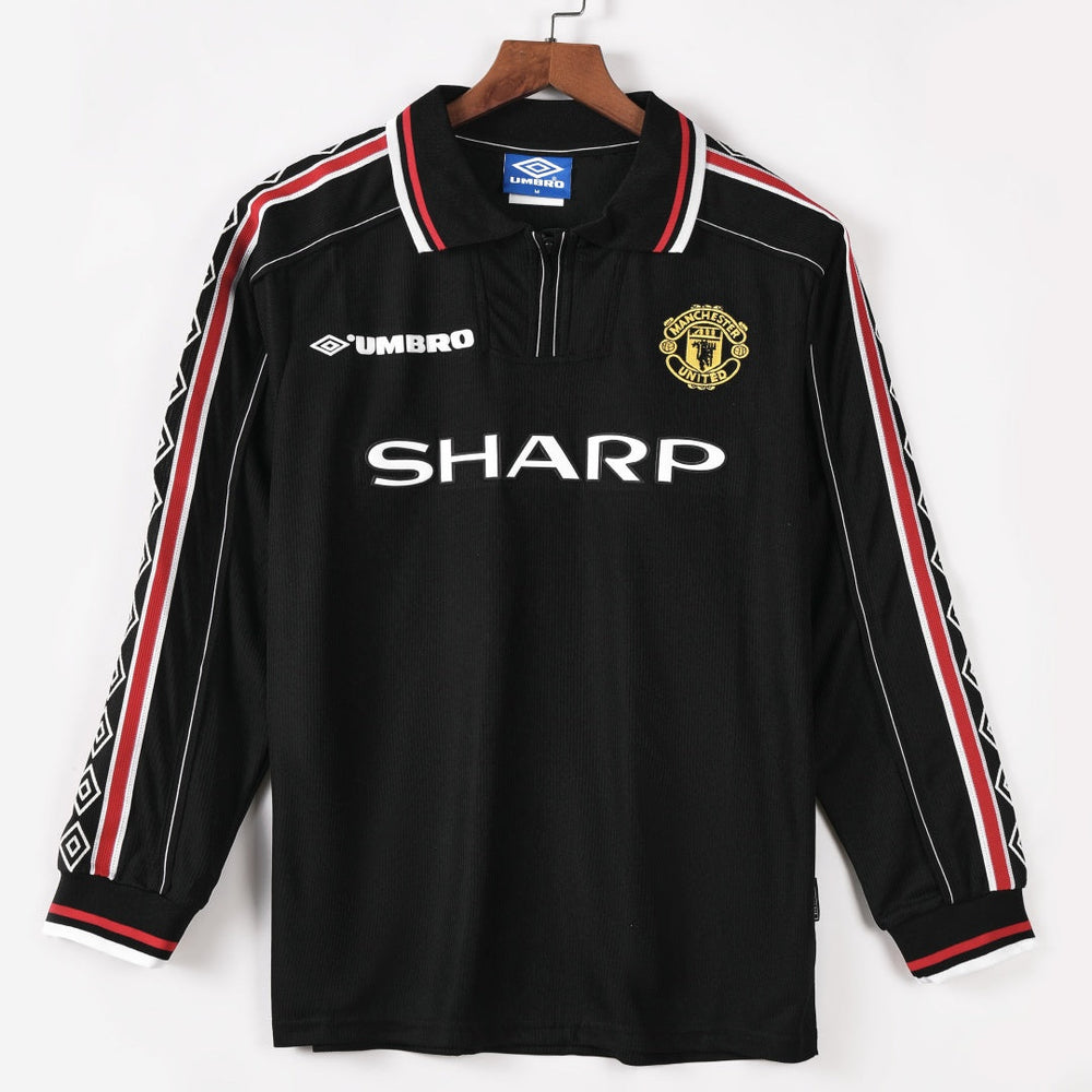 1998-1999 Manchester United Extérieur maillot Retro Manches Longues